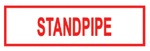 ’STANDPIPE’ 6’’x2’’ Aluminum Sign MADE IN USA - Fire Sprinkler 2’’x 6’’ Signs