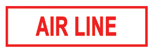 ’AIR LINE’ 6’’x2’’ Aluminum Sign MADE IN USA - Fire Sprinkler 2’’x 6’’ Signs