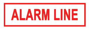 ’ALARM LINE’ 6’’x2’’ Aluminum Sign MADE IN USA - Fire Sprinkler 2’’x 6’’ Signs