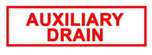 ’AUXILIARY DRAIN’ 6’’x2’’ Aluminum Sign MADE IN USA - Fire Sprinkler 2’’x 6’’ Signs