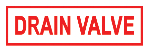 ’DRAIN VALVE’ 6’’x2’’ Aluminum Sign MADE IN USA - Fire Sprinkler 2’’x 6’’ Signs