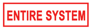 ’ENTIRE SYSTEM’ 6’’x2’’ Aluminum Sign MADE IN USA - Fire Sprinkler 2’’x 6’’ Signs
