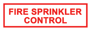 ’FIRE SPRINKLER CONTROL’ 6’’x2’’ Aluminum Sign MADE IN USA - Fire Sprinkler 2’’x 6’’ Signs