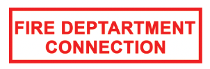 ’FIRE DEPARTMENT CONNECTION’ 6’’x2’’ Aluminum Sign MADE IN USA - Fire Sprinkler 2’’x 6’’ Signs