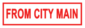 ’FROM CITY MAIN’ 6’’x2’’ Aluminum Sign MADE IN USA - Fire Sprinkler 2’’x 6’’ Signs