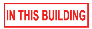 ’IN THIS BUILDING’ 6’’x2’’ Aluminum Sign MADE IN USA - Fire Sprinkler 2’’x 6’’ Signs