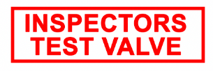 ’INSPECTORS TEST VALVE’ 6’’x2’’ Aluminum Sign MADE IN USA - Fire Sprinkler 2’’x 6’’ Signs