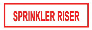 ’SPRINKLER RISER’ 6’’x2’’ Aluminum Sign MADE IN USA - Fire Sprinkler 2’’x 6’’ Signs