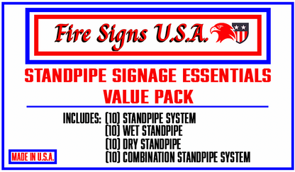 Standpipe Signage Essentials Value Pack - 2’’x 6’’ Aluminum - MADE IN USA