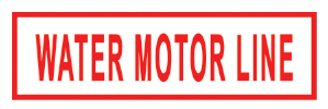 ’WATER MOTOR LINE’ 6’’x2’’ Aluminum Sign MADE IN USA - Fire Sprinkler 2’’x 6’’ Signs